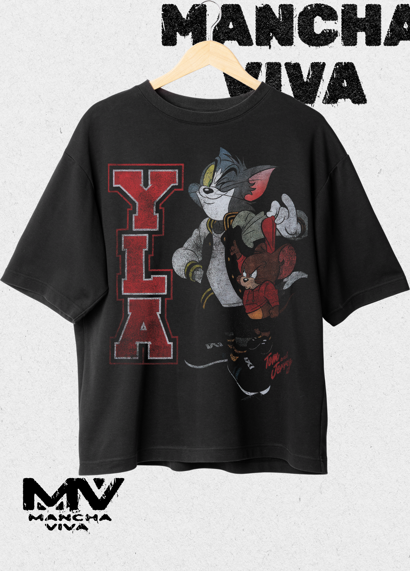 Playera Oversize de Tom Y Jerry