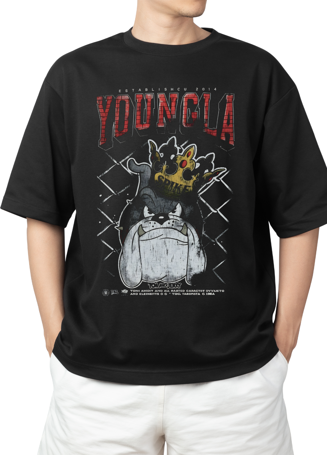 Playera Oversize de Tom Y Jerry