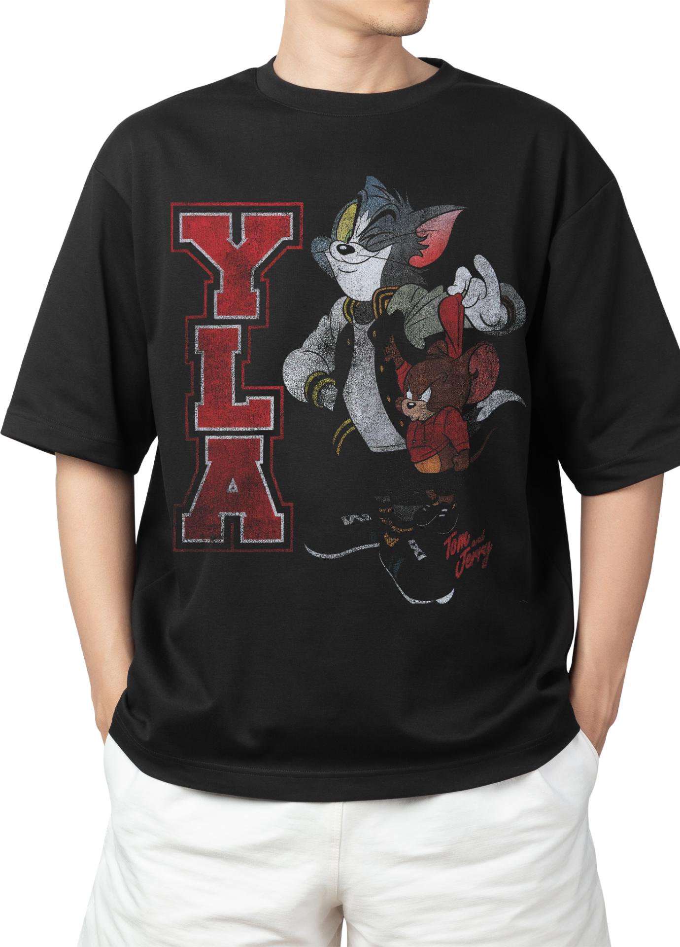 Playera Oversize de Tom Y Jerry