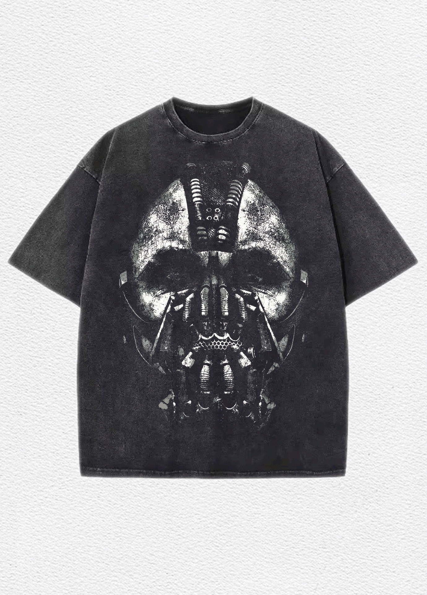 Camiseta extragrande con estampado de personajes de Batman, efecto ácido
