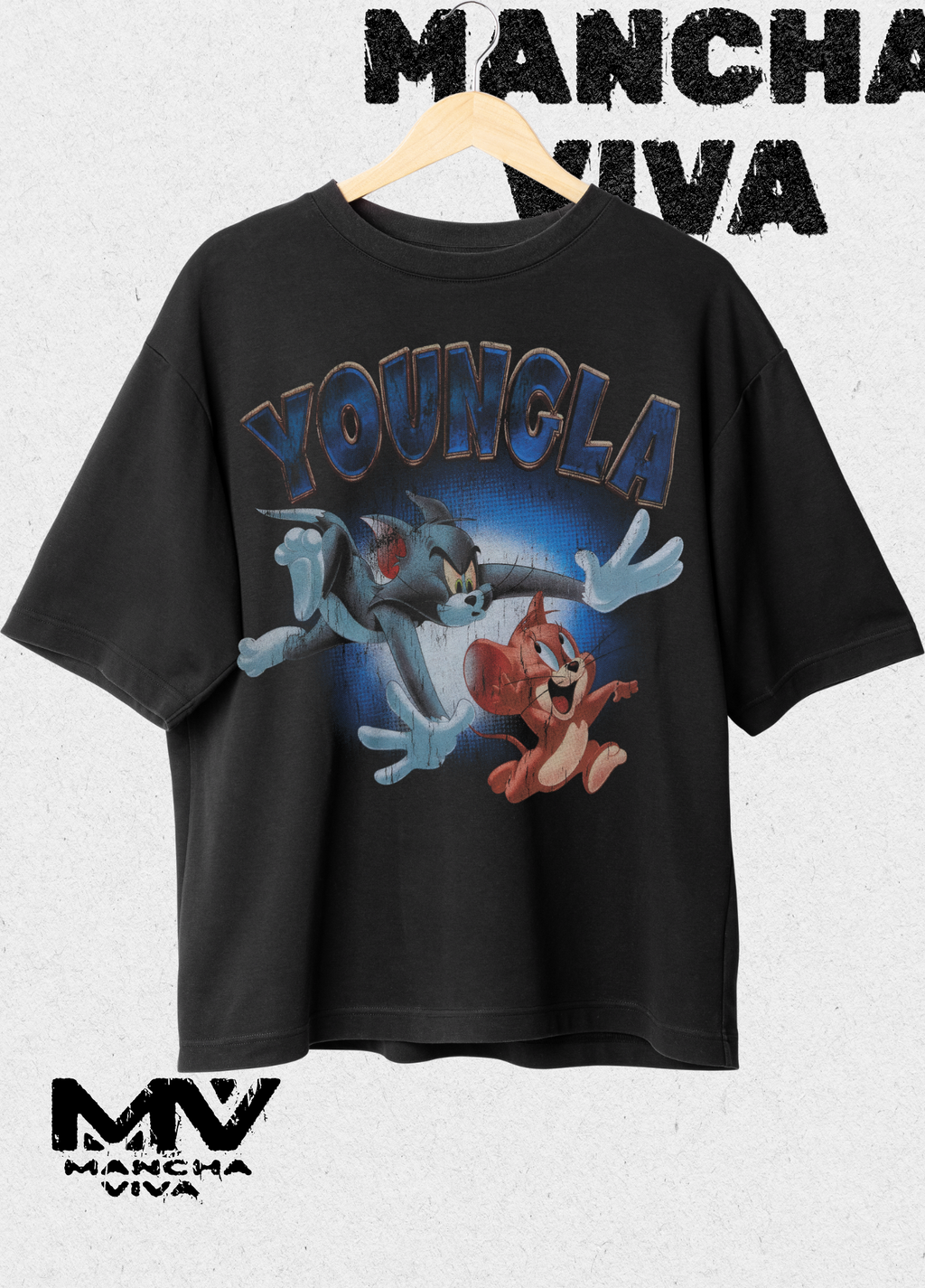 Playera Oversize de Tom Y Jerry