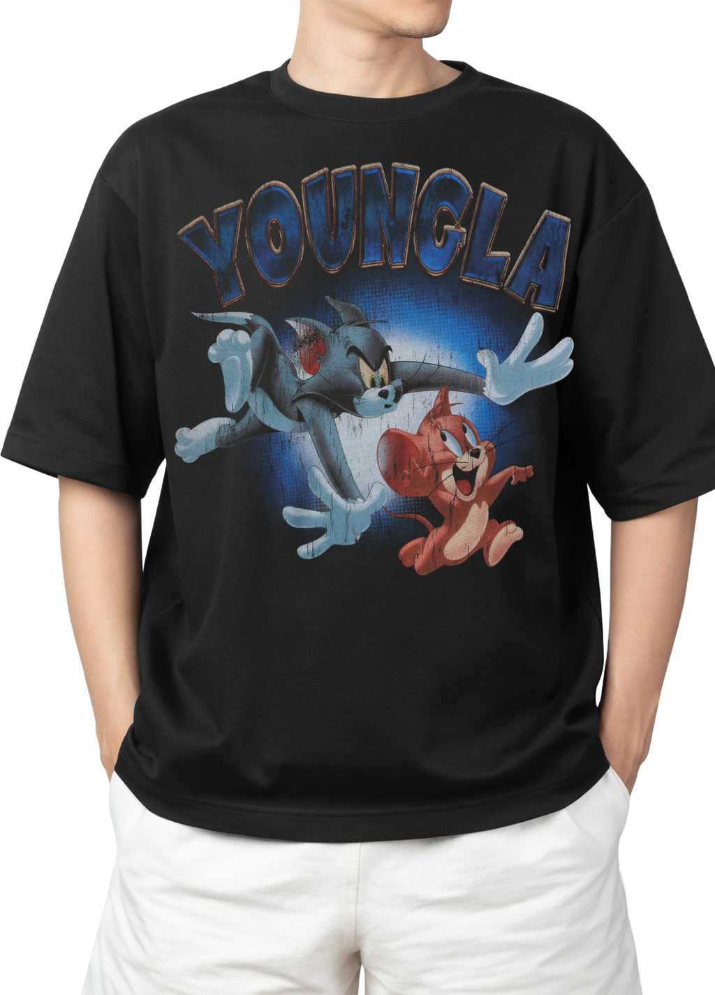 Playera Oversize de Tom Y Jerry